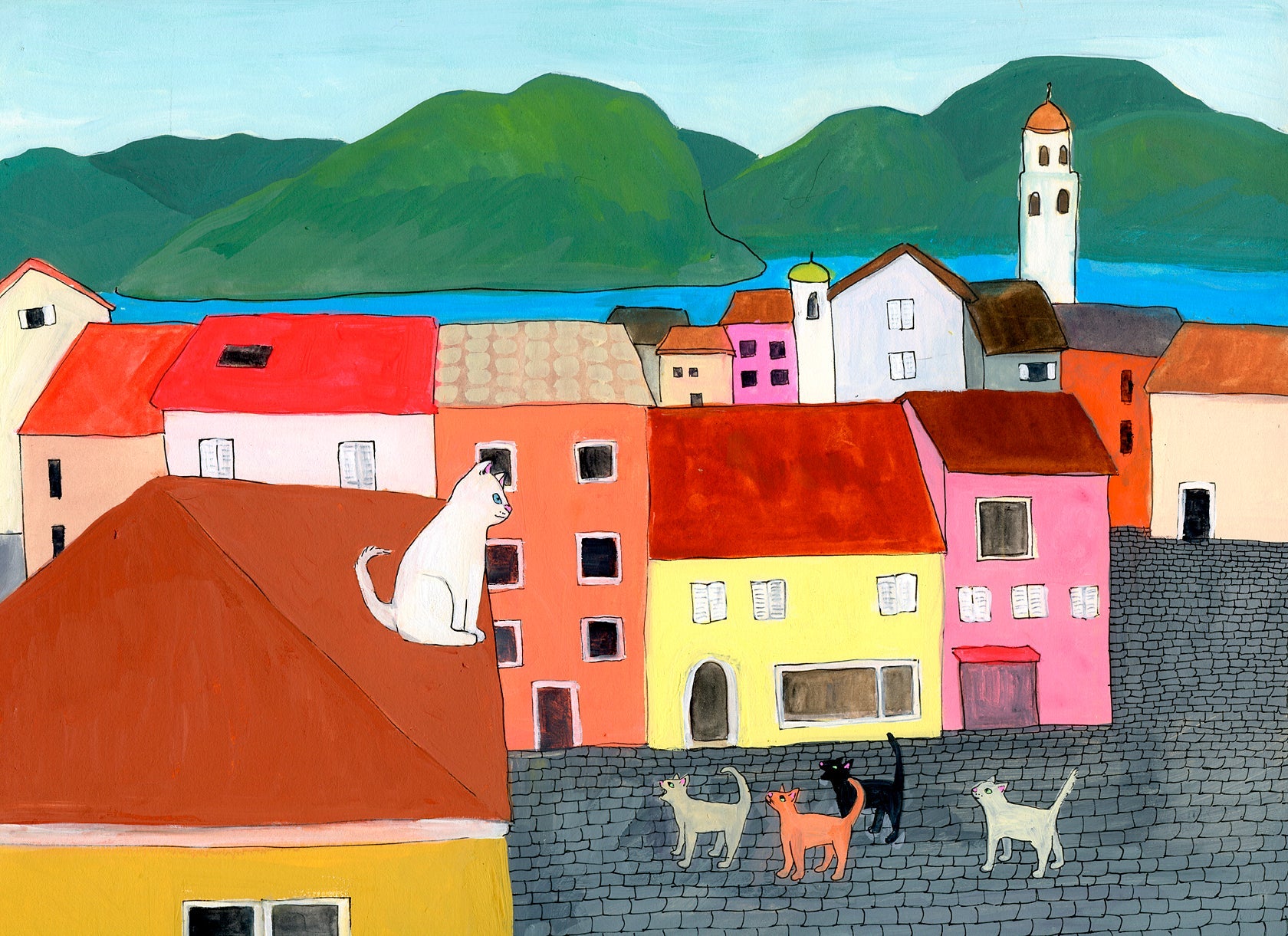 Cat on a roof