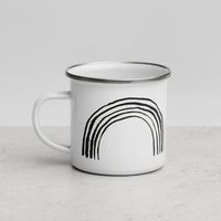 B&W Rainbow #1 enamel mug